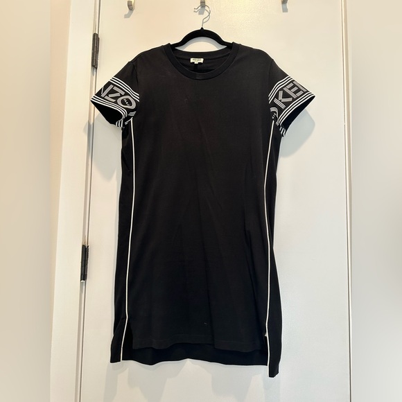 Kenzo Black Mini Dress with White Accents - Picture 1 of 4